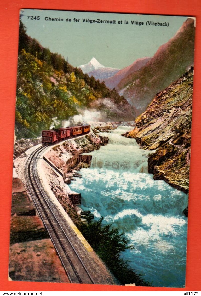 EBK-31 Chemin De Fer Viège Visp - Zermatt. Vispbach. Train, Zug.  GElaufen 1912 - Viège