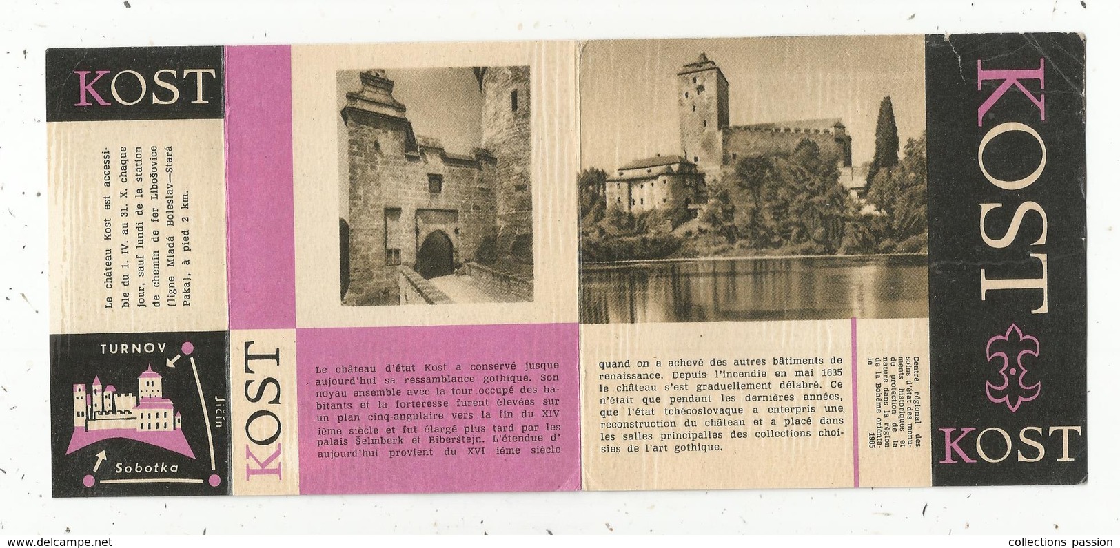 Dépliant Touristique , Tchécoslovaquie , Czechoslovakia , KOST ,1965  , 2 Scans - Dépliants Touristiques