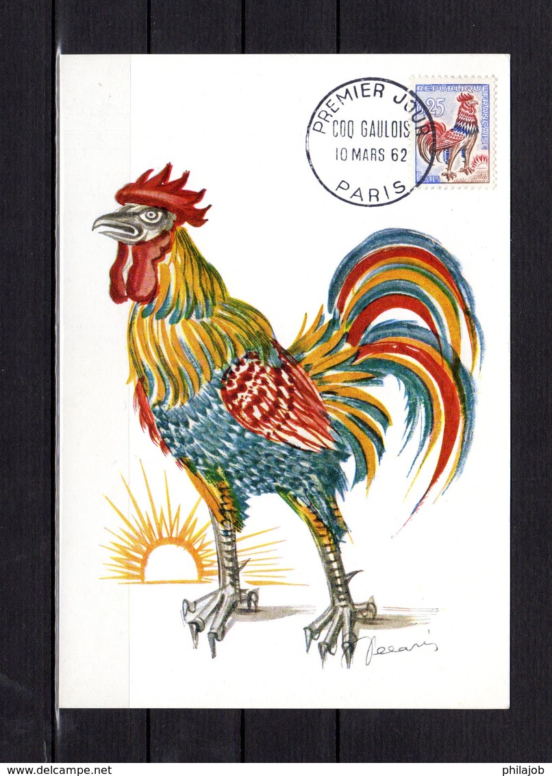 " COQ GAULOIS " Sur Carte Maximum De 1962. Editions Bourgogne. N° YT 1331. Parfait état. CM - Ferme