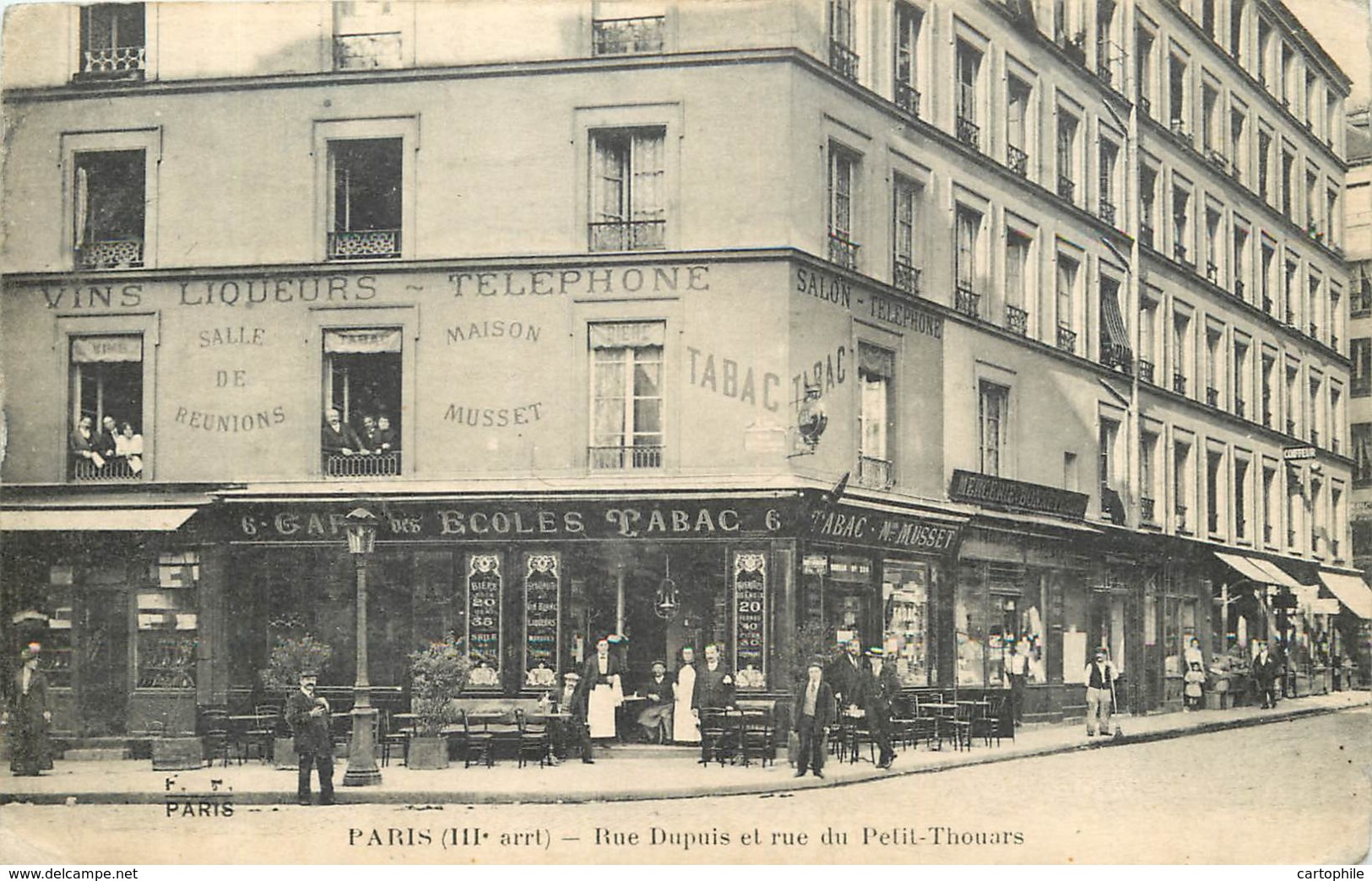 75003 - PARIS - Rue Dupuis Et Dupetit-Thouars - Café Tabac Des Ecoles - Marais Près Du Carreau Du Temple - Arrondissement: 03