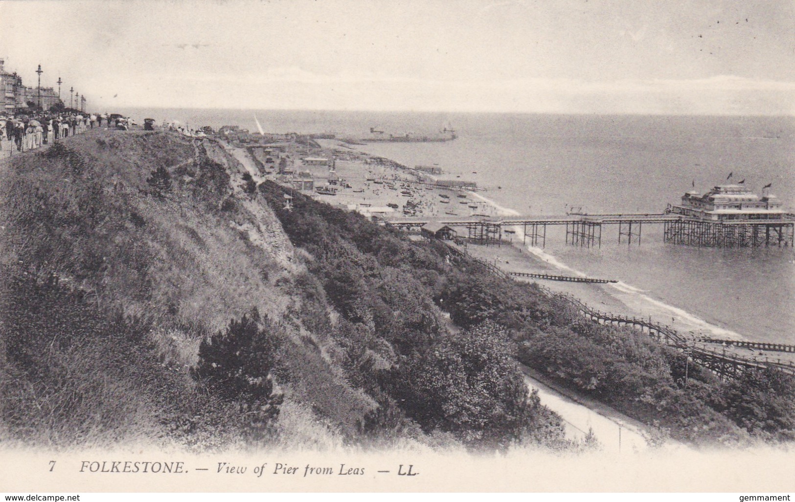 FOLKESTONE - VIEW OF PIER FROM LEAS.  LL 7 - Folkestone