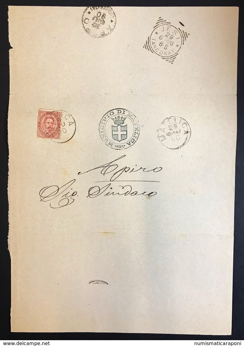 Municipio Di Matelica Cover Con 10 Cent 1890 Cod.bu.262 - Storia Postale