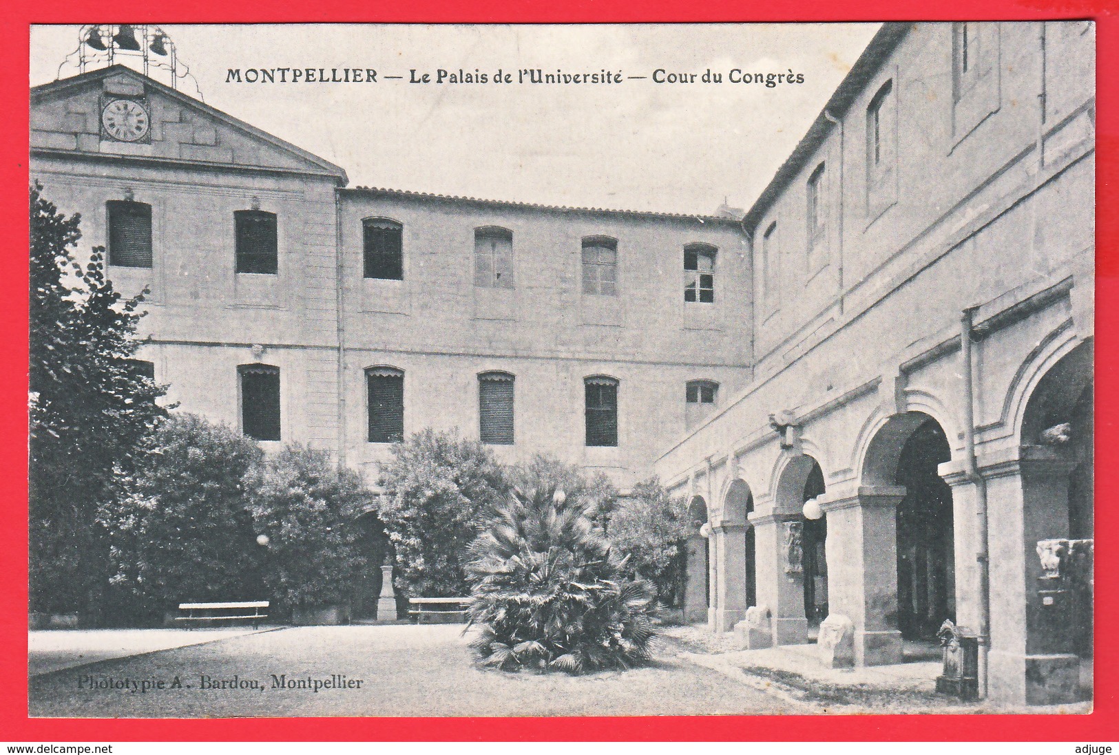 CPA-34- MONTPELLIER - Ann.1900 - PALAIS De L'UNIVERSITÉ_COUR Du CONGRÈS - Animation - Phototypie A. Bardou ** 2 SCANS - Montpellier