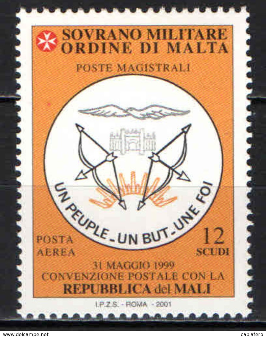 SMOM - 2001 - CONVENZIONE POSTALE CON LA REPUBBLICA DEL MALI - MNH - Sovrano Militare Ordine Di Malta