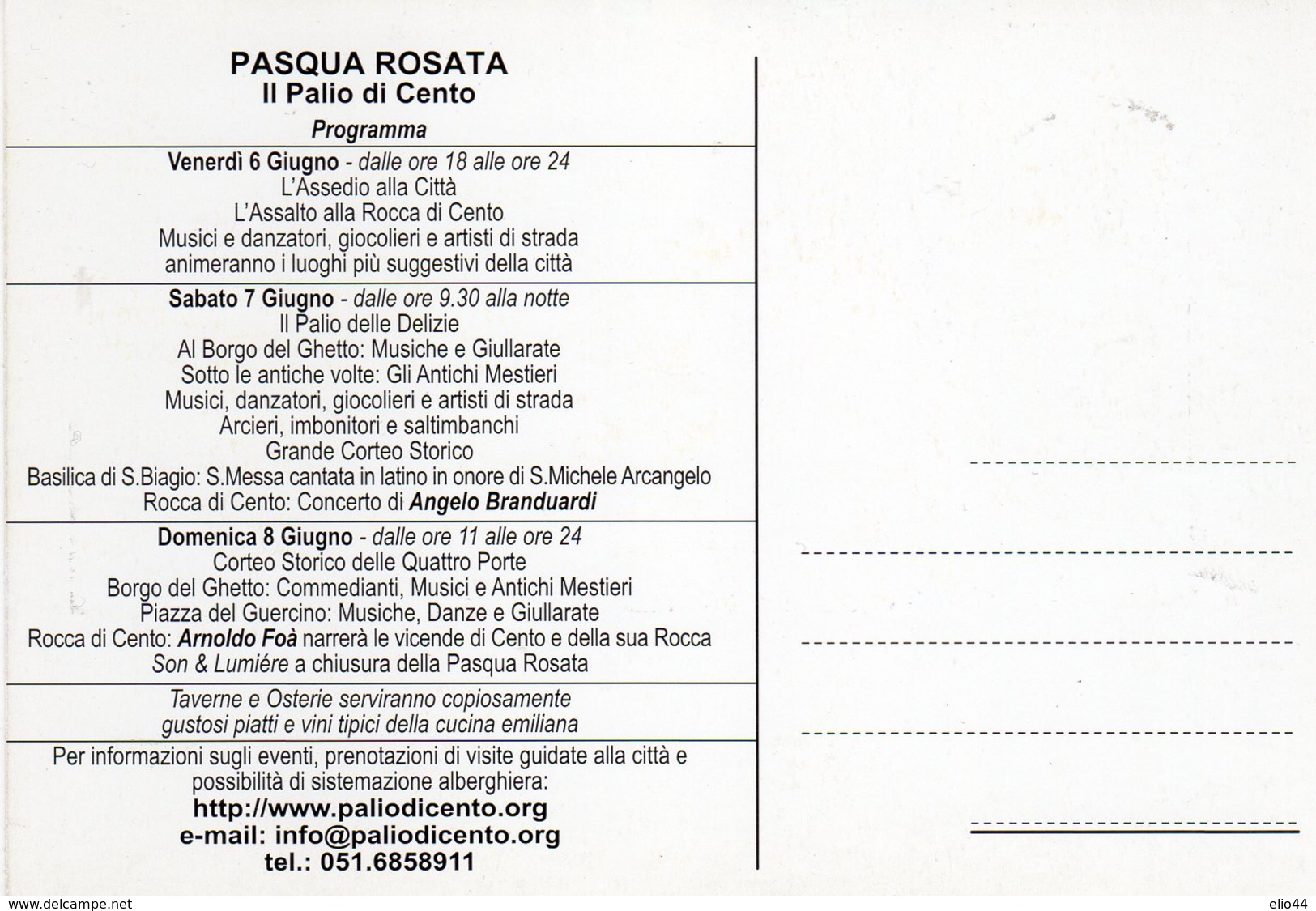 Cento (FE) 2003 - Il Palio Di Cento - Pasqua Rosata - - Manifestazioni