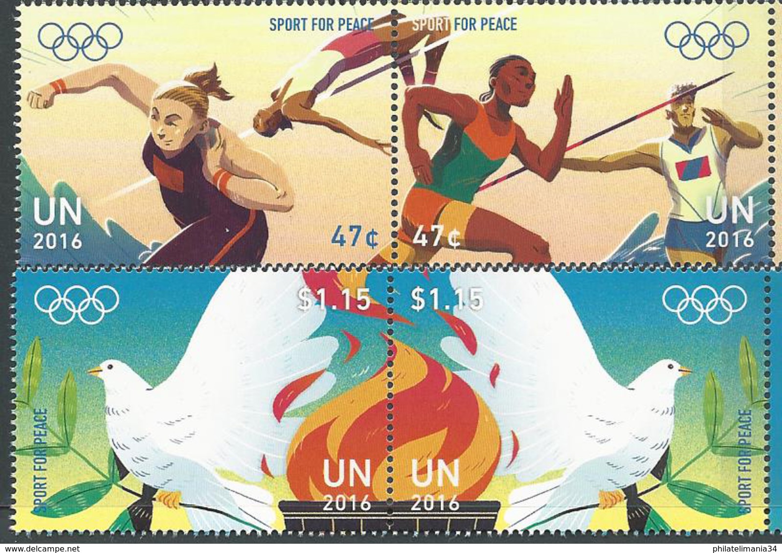 NU 2016 - Bureau De New York - Le Sport Pour La Paix. Les Jeux Olympiques - Unused Stamps