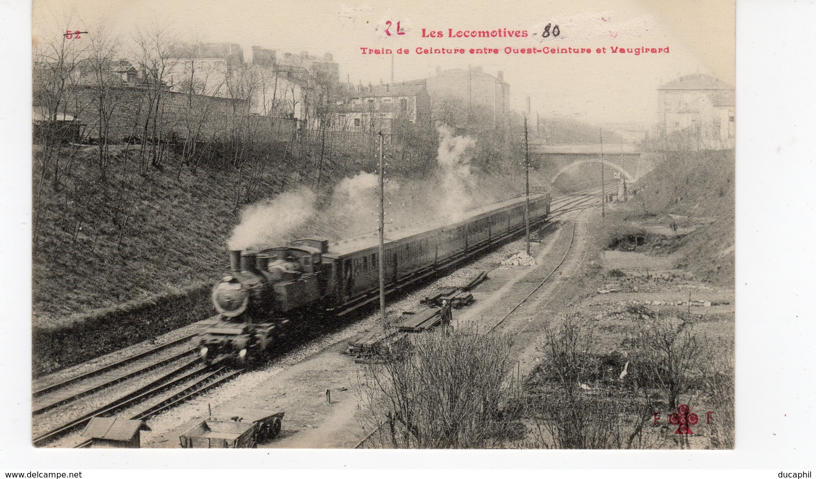 Les Locomotives  Train De Ceinture Entre Ouest-ceinture Et Vaugirard. - Trains