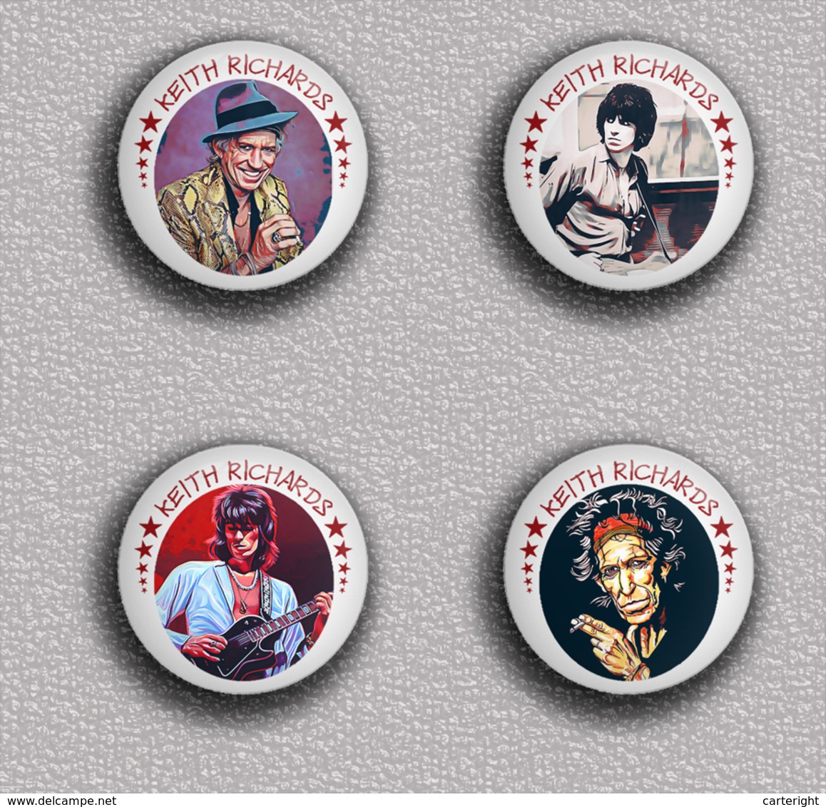 35 X The Rolling Stones Keith Richards Music Fan ART BADGE BUTTON PIN SET 6 (1inch/25mm Diameter) - Music