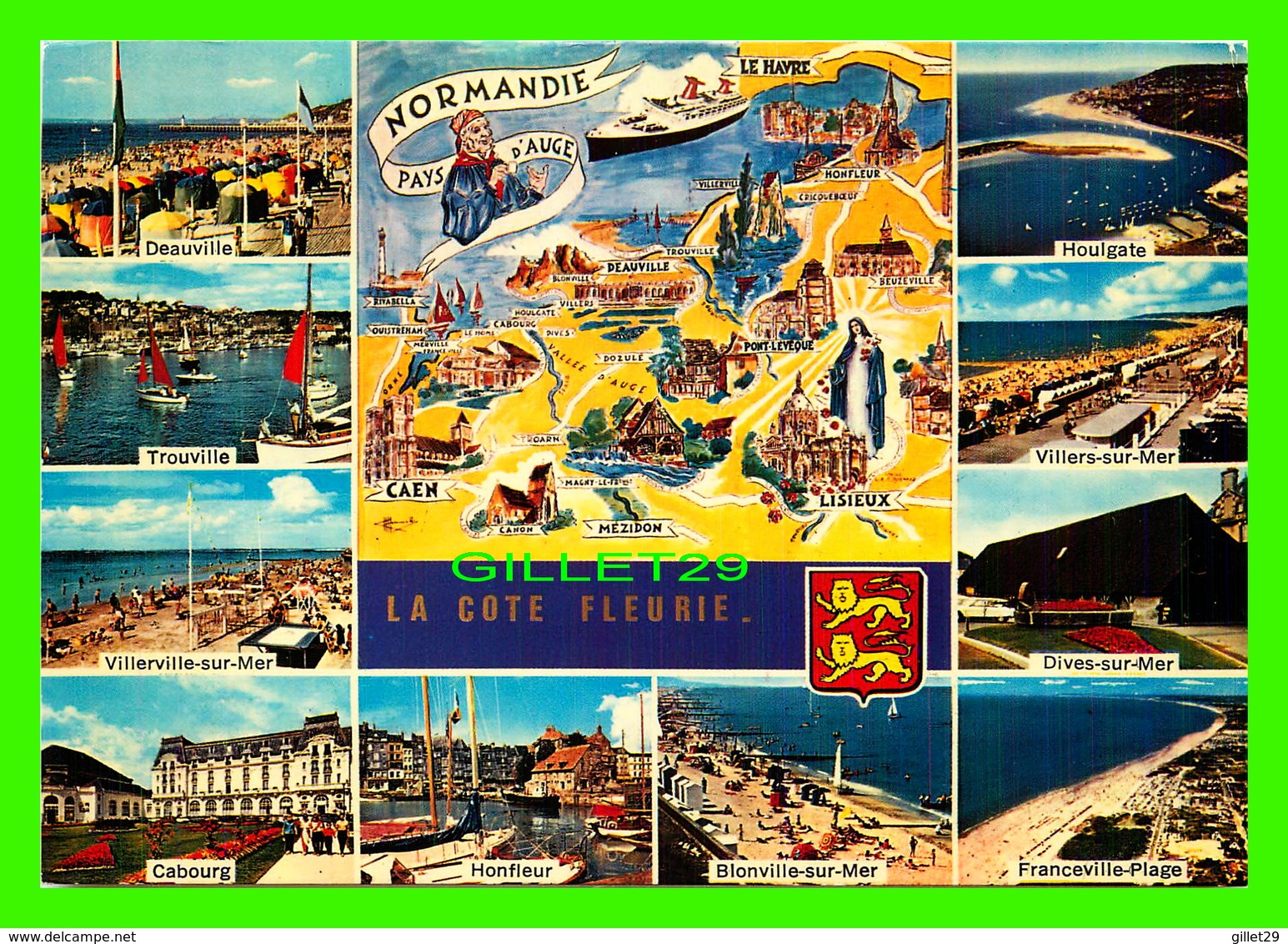 CARTES GÉOGRAPHIQUES - NORMANDIE, LA COTE FLEURIE - 12 MULTIVUES -  ARTAUD FRÈRES, ÉDITEURS - - Cartes Géographiques