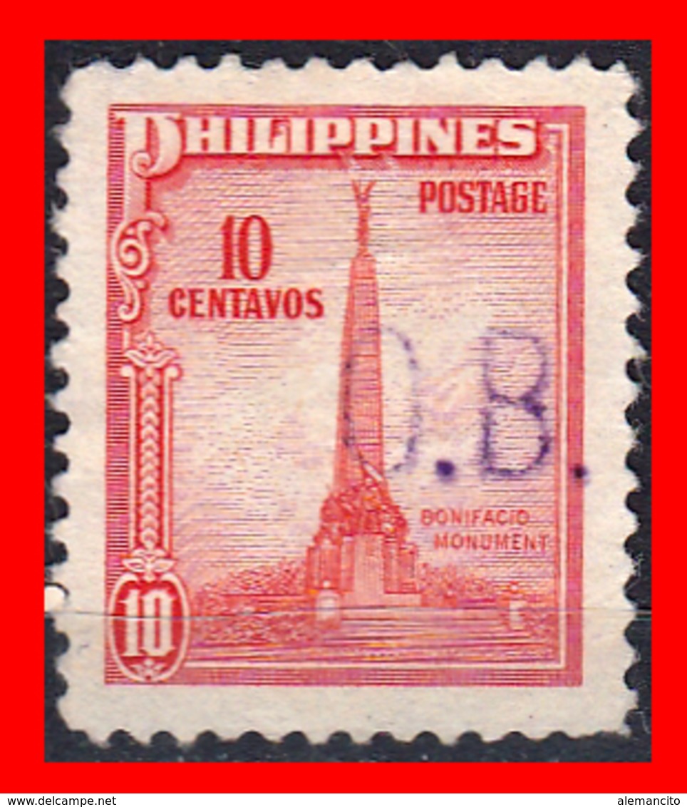 PHILIPPINES SELLO AÑO 1947 BONIFACIO MONUMENT - Filipinas