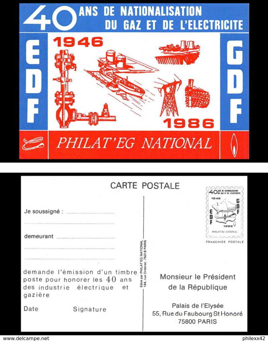 4457 Edf Gdf Demande De Creation De Timbre Au President Dde La Republique Carte Postale France Entier Postal Stationery - Cartes Postales Types Et TSC (avant 1995)