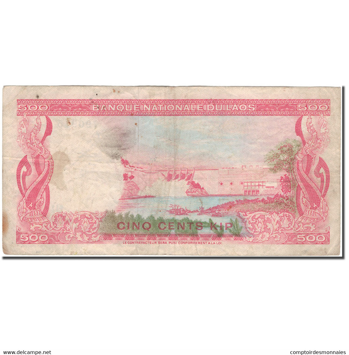 Billet, Lao, 500 Kip, KM:17a, B+ - Laos