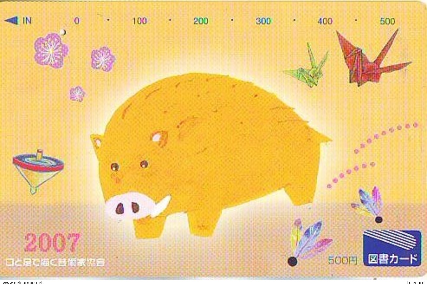 Télécarte Japon * YEAR Of The PIG (己亥) ZODIAC  (583) COCHON * PHONECARD JAPAN * TK * SCHWEIN * PORCO * VARKEN - Zodiaque