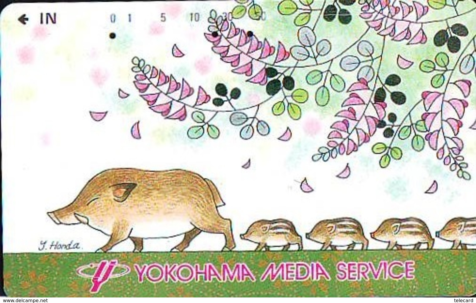 Télécarte Japon *  YEAR Of The PIG (己亥) ZODIAC  (613) COCHON * PHONECARD JAPAN * TK * SCHWEIN * PORCO * VARKEN - Zodiac