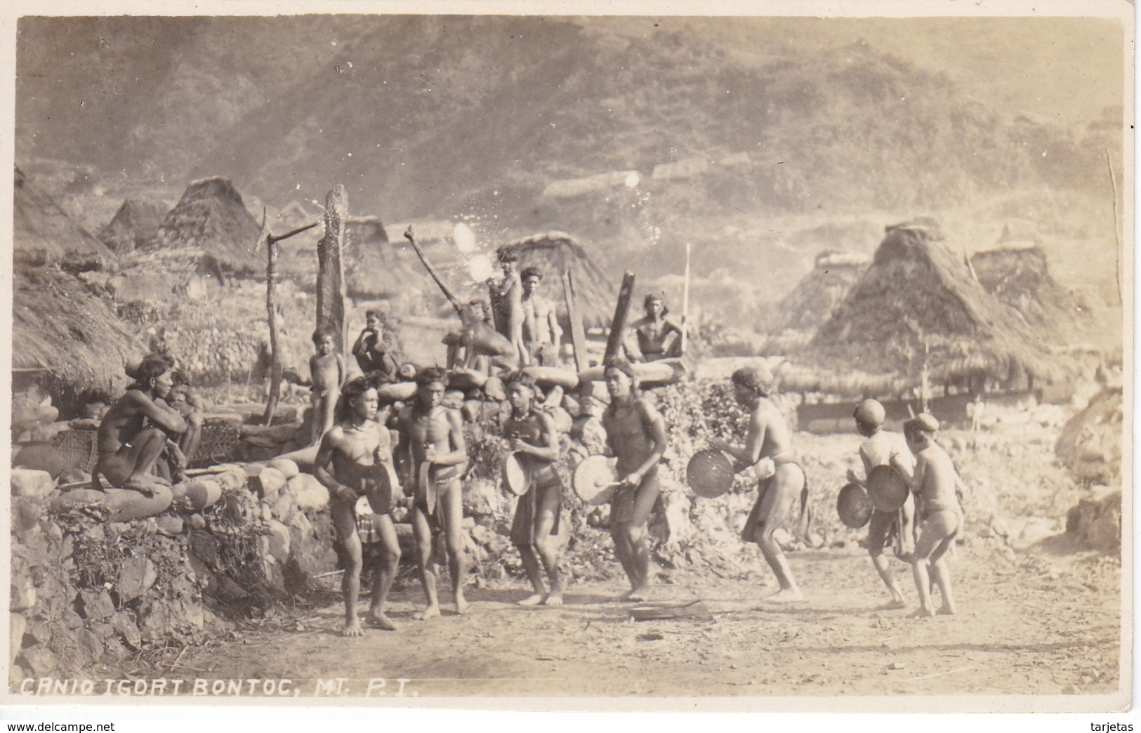 POSTAL DE FILIPINAS DE LA TRIBU DE LOS IGOROT CON SUS DANZAS - Filipinas