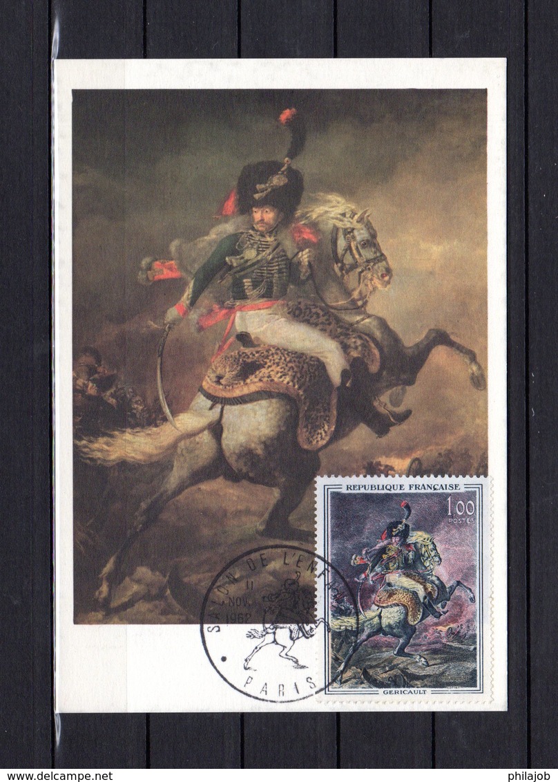 VARIETE / OFFICIER DE CHASSEURS DE LA GARDE Sur Carte Maximum De 1962 Oblit. PARIS N° YT 1365. Parfait état. CM - Covers & Documents