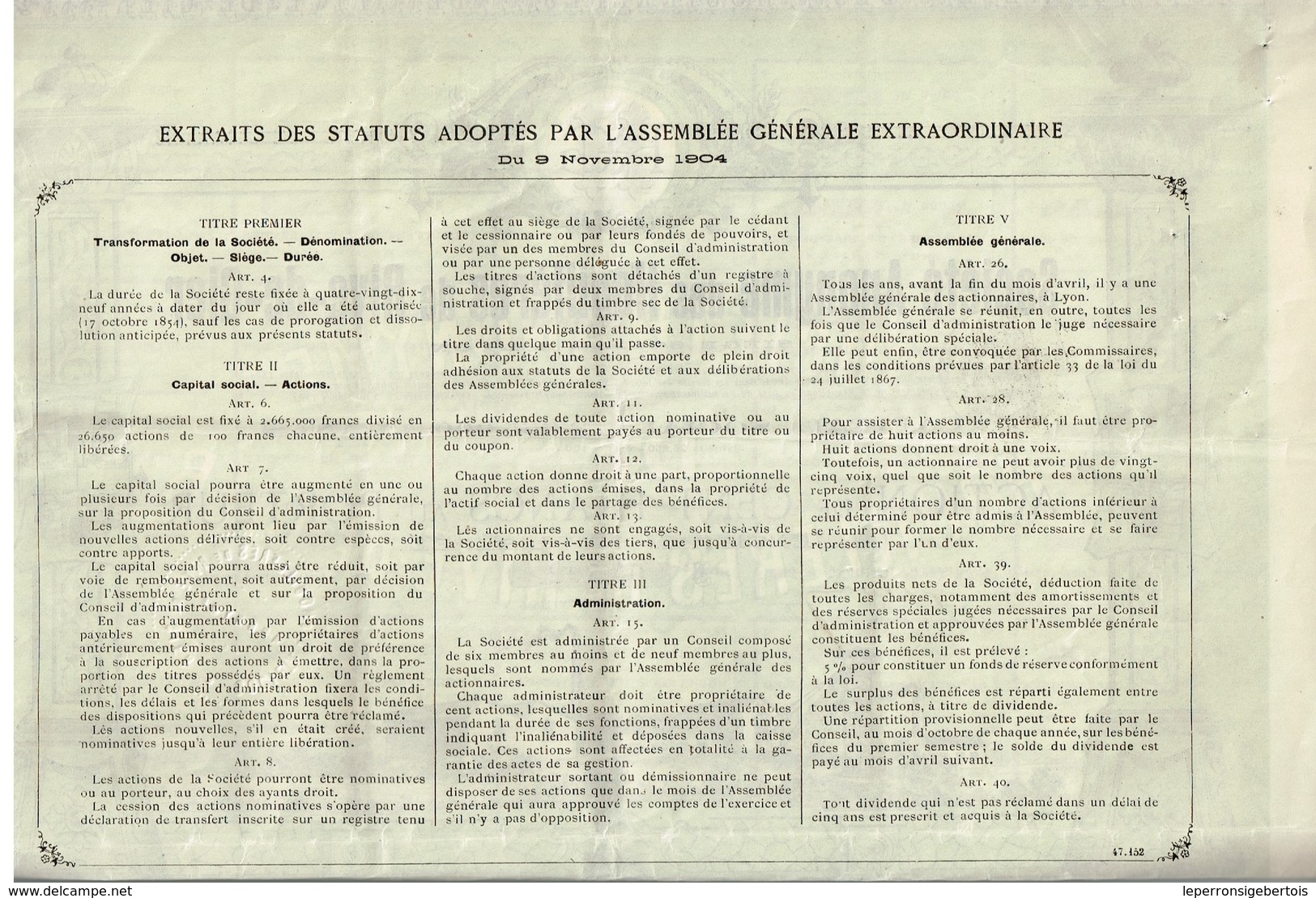 Action Ancienne - Société Anonyme Des Houillères De Rive-de-Gier - Titre De 1904 - Déco - - Mines