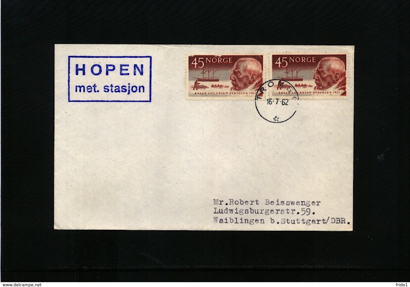 Norway 1962 Hopen Meteorology Station Interesting Letter - Forschungsstationen & Arctic Driftstationen