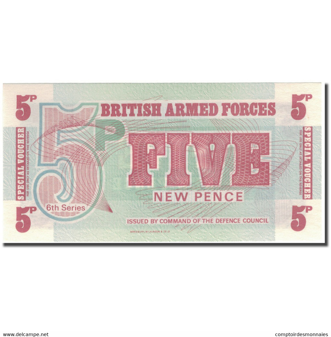 Billet, Grande-Bretagne, 5 New Pence, KM:M47, NEUF - British Armed Forces & Special Vouchers