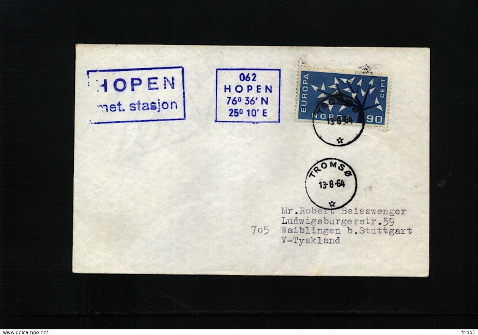 Norway 1964 Hopen Meteorology Station Interesting Letter - Forschungsstationen & Arctic Driftstationen