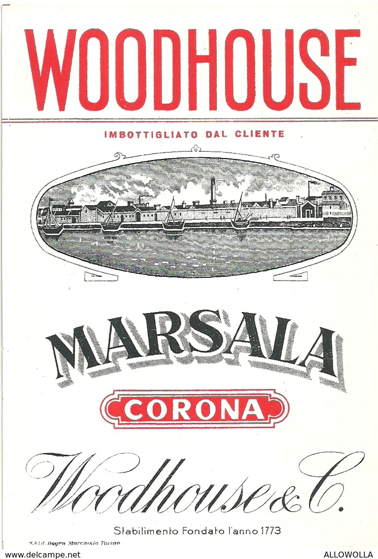 2073 " MARSALA CORONA - WOODHOUSE - WOODHOUSE & C. " ETICHETTA  ORIGINALE - Altri & Non Classificati