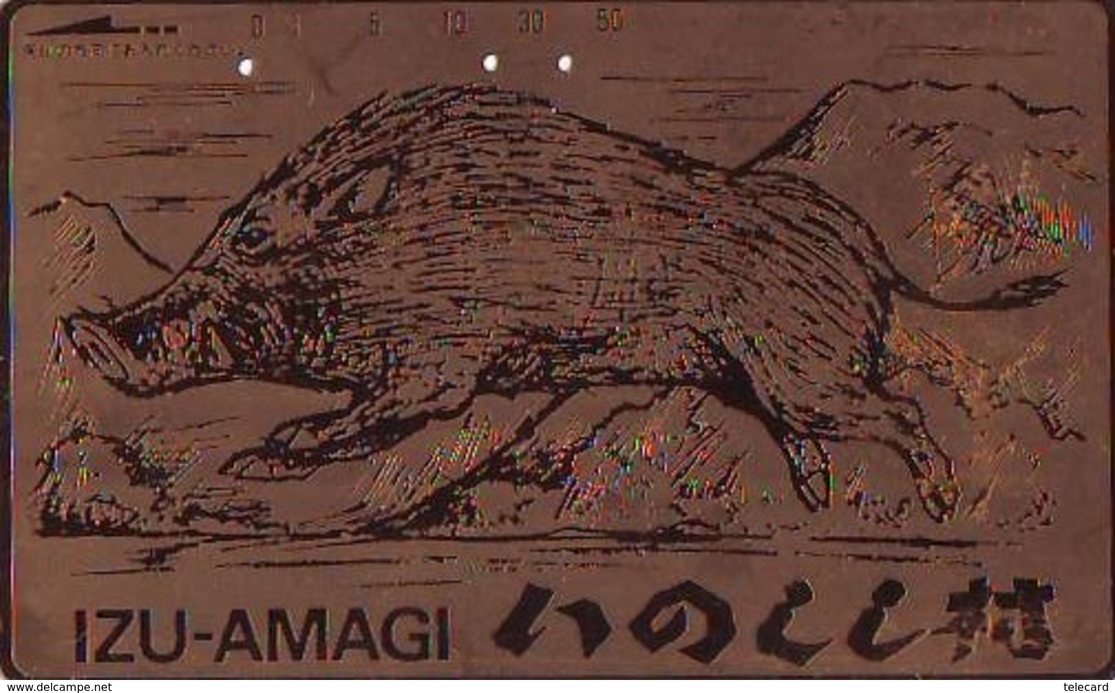 Télécarte Japon * YEAR Of The PIG (己亥) ZODIAC * Doré Gold (737) COCHON * PHONECARD JAPAN * TK * SCHWEIN * PORCO * VARKEN - Zodiaque