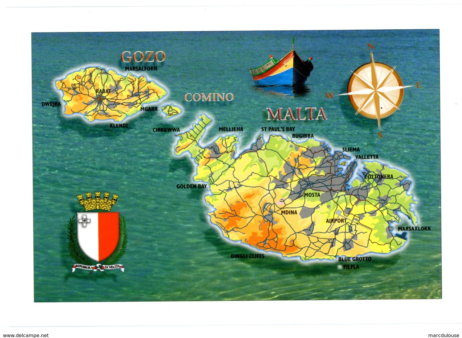 Malta. Maltese Archipelago. Malta, Gozo, Comino And Filfla. Archipel Maltais. Malte. - Malta