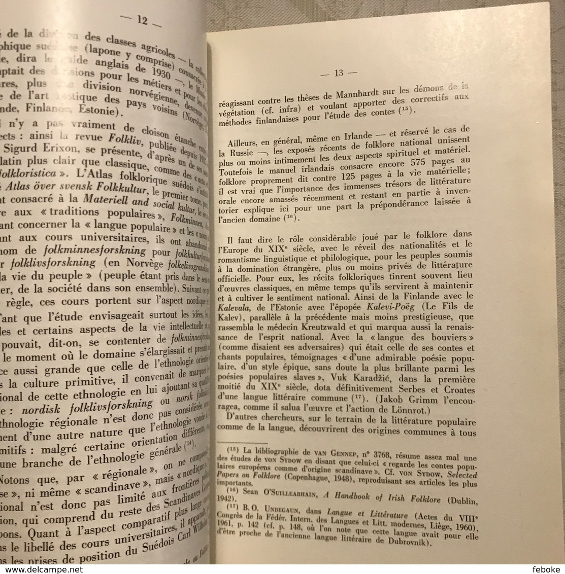 Sur Les Noms Et Tendances Du Folklore, Liège, Musée Wallon, 1962. - Belgique
