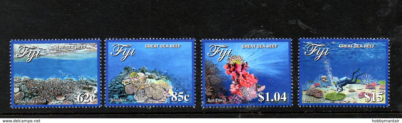 FIJI, 2017, GREAT SEA REEF, 4v. MNH** - Marine Life