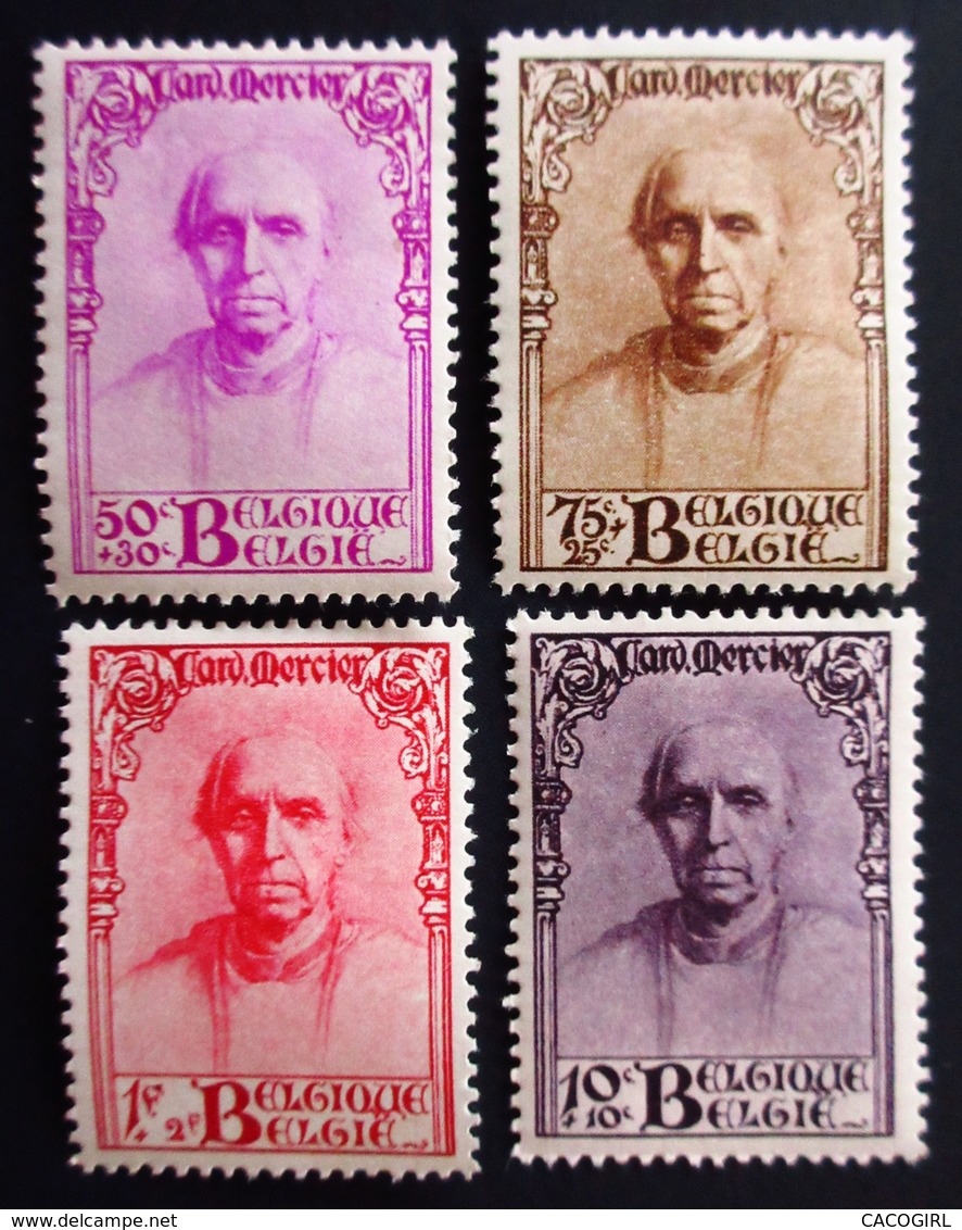 1932 Belgique Yt 342, 343, 344, 345 . Cardinal Mercier . Neufs Traces Charnières - Oblitérés