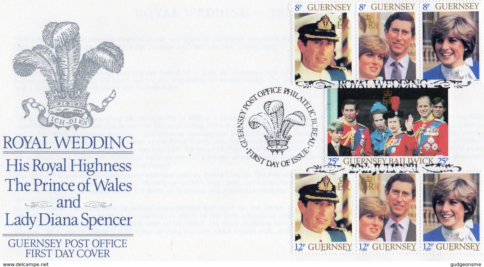 1981 Royal Wedding Set FDC - Guernsey