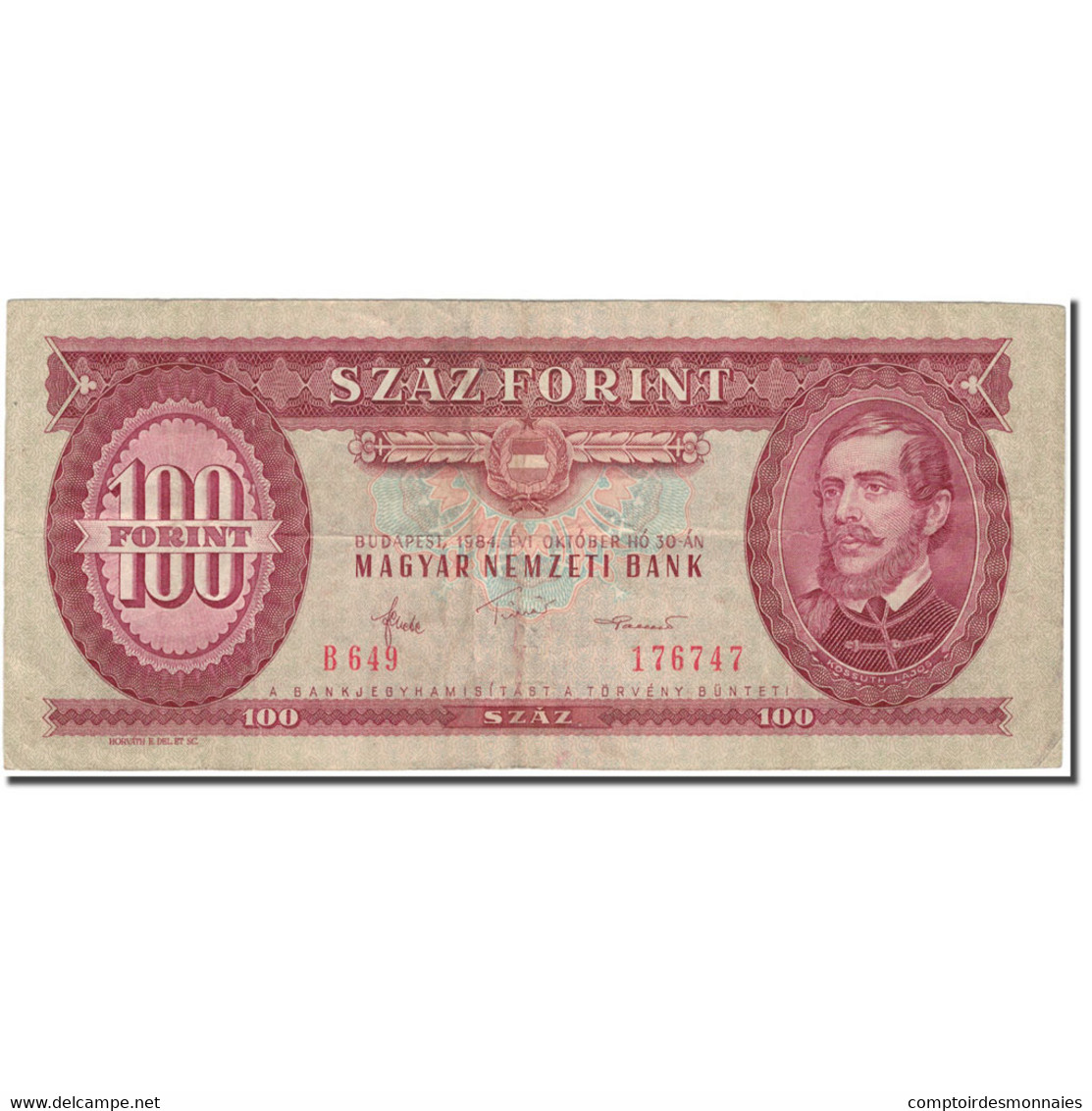 Billet, Hongrie, 100 Forint, 1984-10-30, KM:171g, TB+ - Hongrie