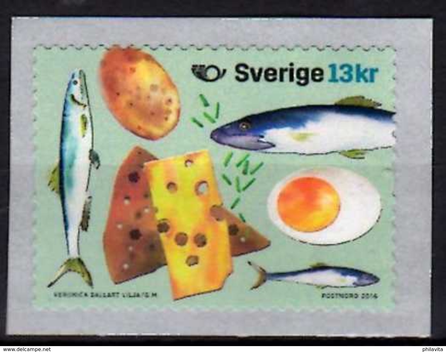 2016 Sweden - Norden 2016 Food Of North - MI 3109 -MNH** 1v S.adhesive -Cheese, Fish, Egg - Neufs