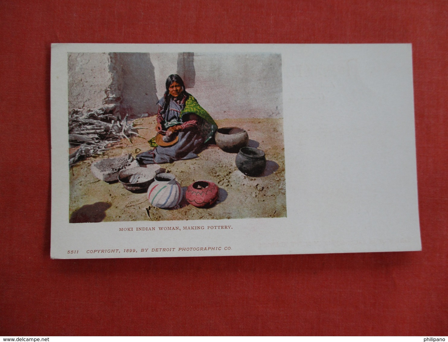 Private Mailing Card-- Moki Indian Women Making Pottery  Detroit Publisher     Ref 3111 - Indiens D'Amérique Du Nord