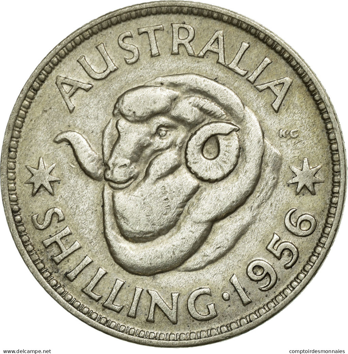 Monnaie, Australie, Elizabeth II, Shilling, 1956, Melbourne, TTB, Argent, KM:59 - Shilling