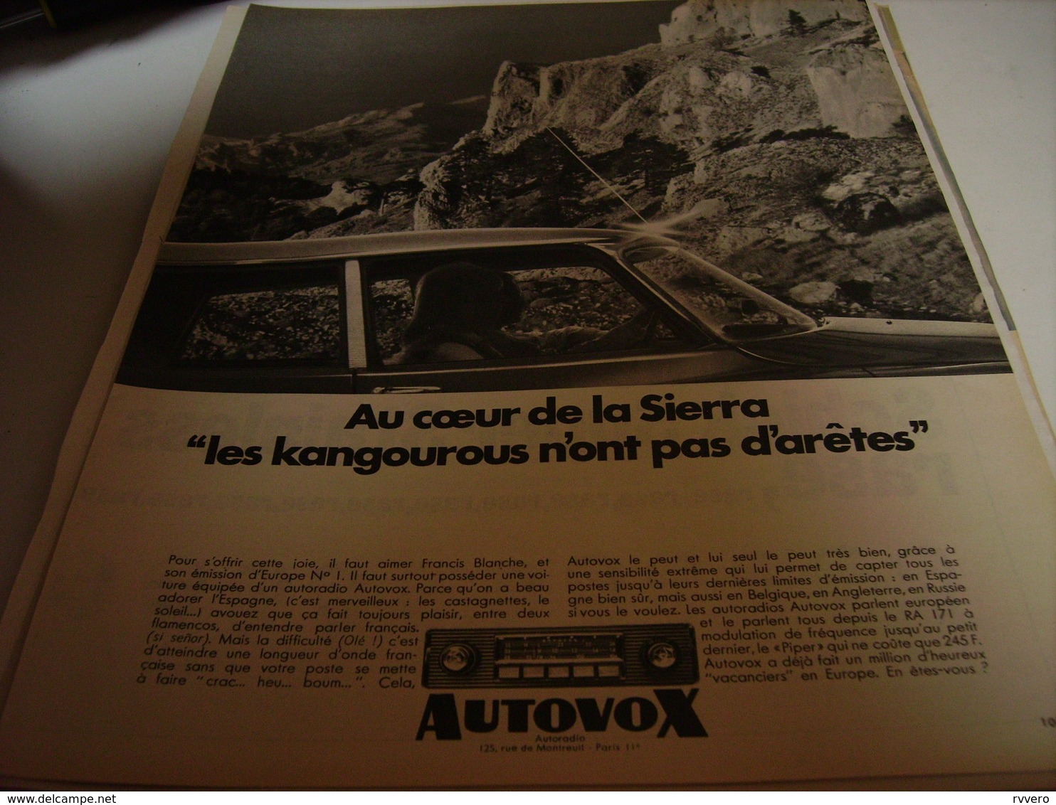 ANCIENNE PUBLICITE AUTO RADIO DE AUTOVOX   1967 - Autres & Non Classés