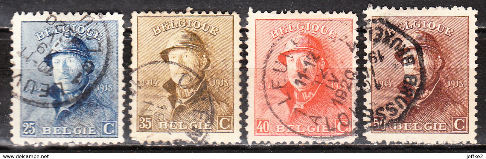 171/74  Roi Albert Casqué - 4 Bonnes Valeurs - Oblit. - LOOK!!!! - 1919-1920 Behelmter König