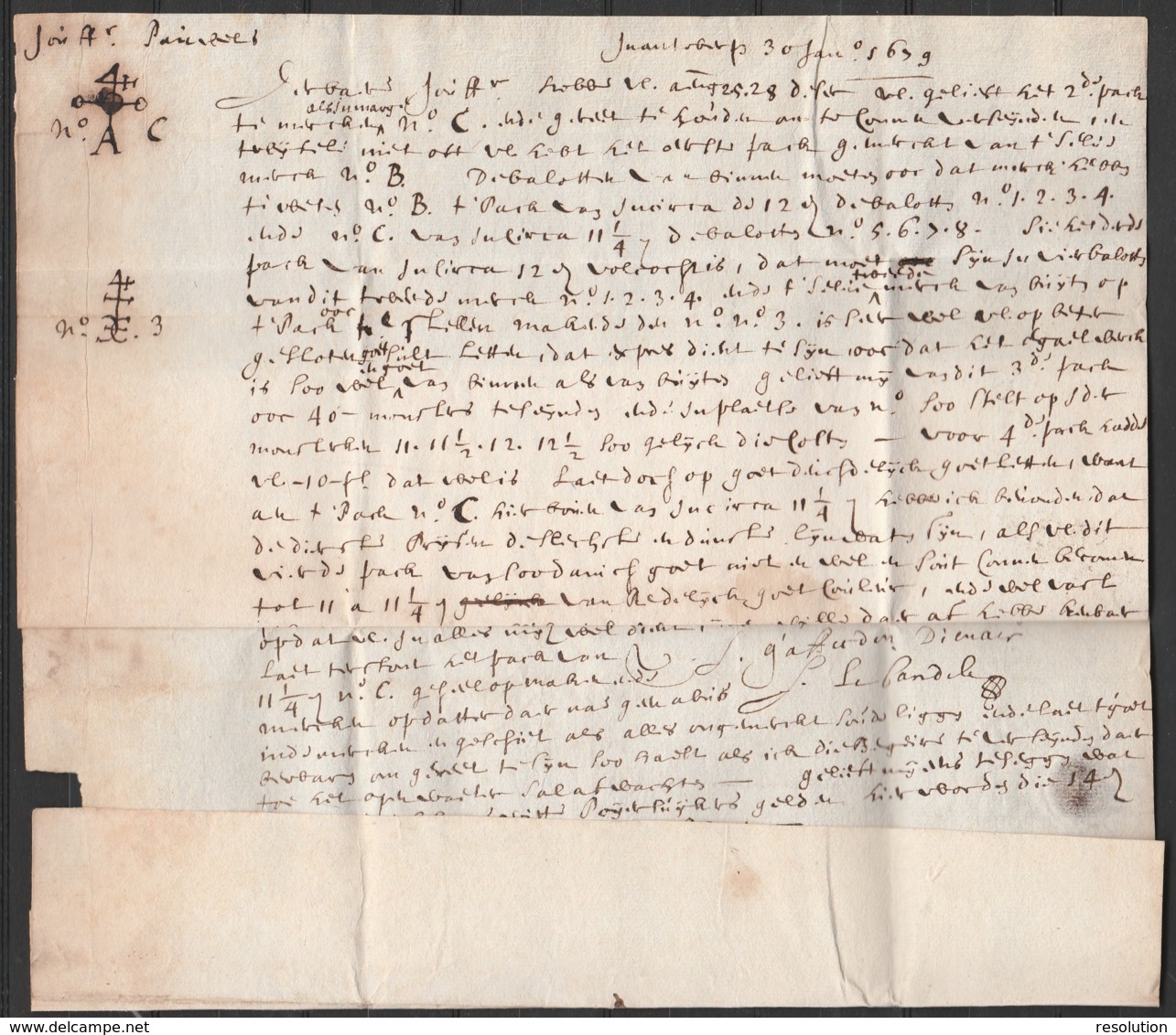 L.datée 30 Juin 1639 De ANTWERPEN Pour GAND - 1621-1713 (Spanische Niederlande)