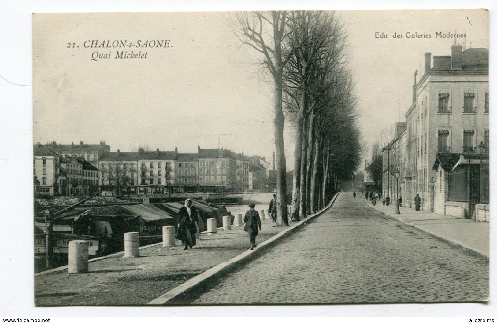 CPA  71 : CHALON Sur SAONE   Lot De 2 CPA Dont Quai Michelet  A  VOIR  !!!!!!! - Chalon Sur Saone