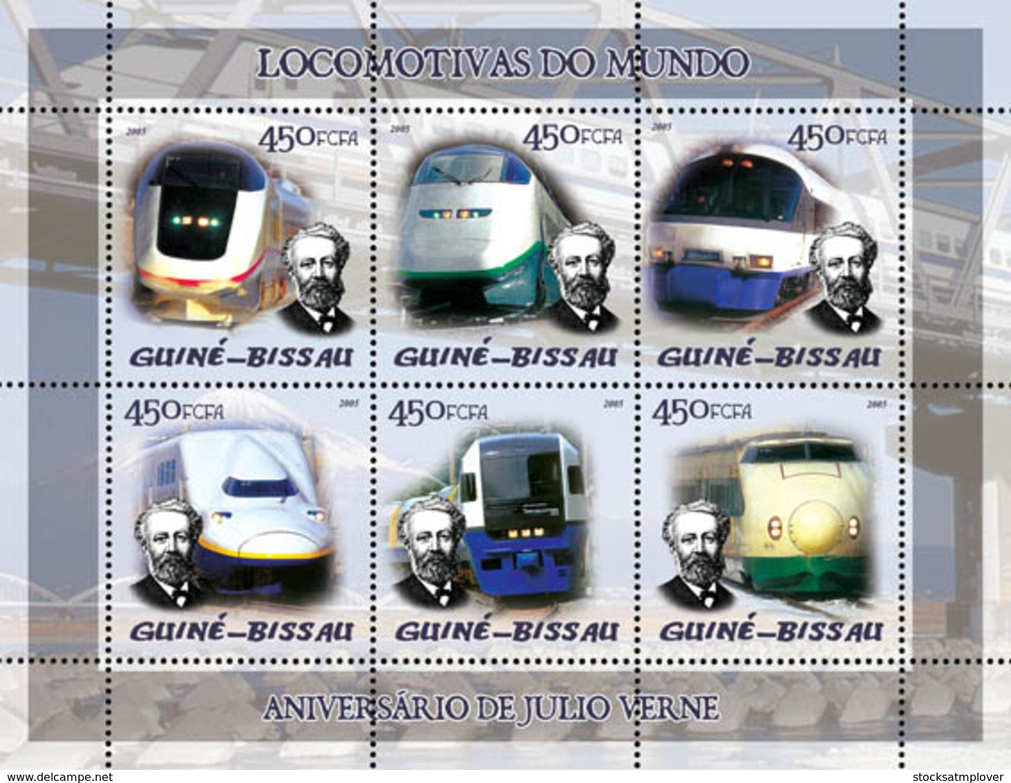 Guinea Bissau 2005 Trains (Japanese Trains) & Anniversary Jules Verne - Guinea-Bissau