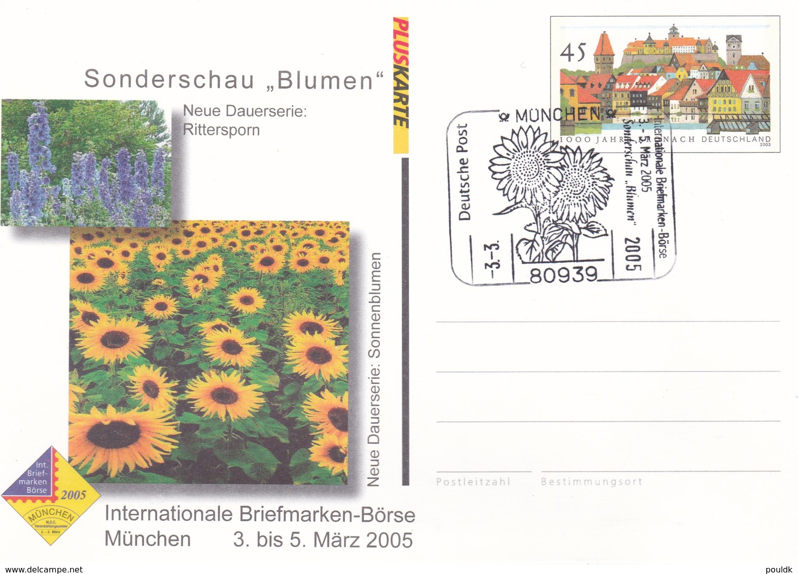 Germany Postal Stationary With Flowers P/m München 2005 Sonderschau Blumen (DD8-49) - Other & Unclassified