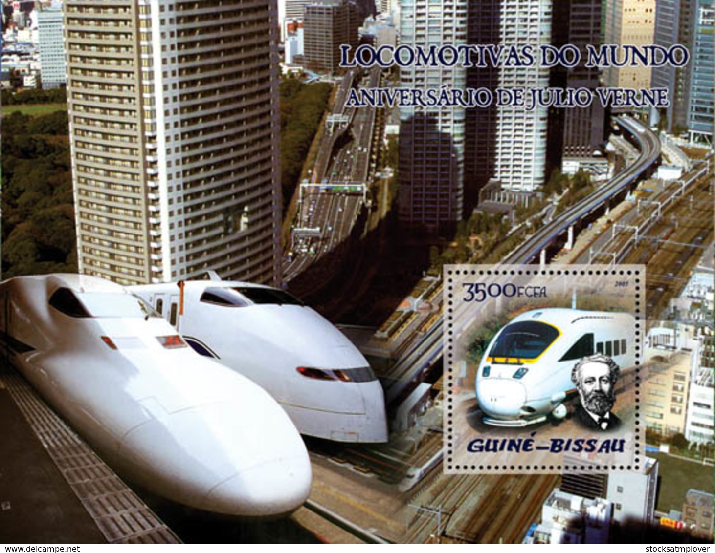 Guinea Bissau 2005  Trains (Japanese Trains) & Anniversary Jules Verne S/s - Guinea-Bissau