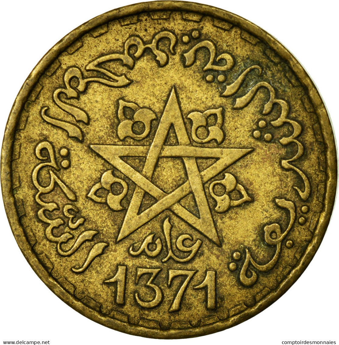 Monnaie, Maroc, Mohammed V, 10 Francs, 1951/AH1371, Paris, TB, Aluminum-Bronze - Maroc