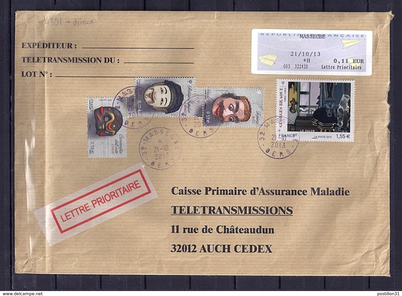 TP N° 4801 + DIVERS   SUR LETTRE DE 2013 - 1961-....