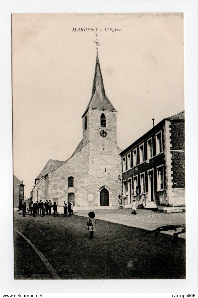 - CPA MARPENT (59) - L'Eglise (avec Personnages) - Edition Hautmont - - Autres & Non Classés