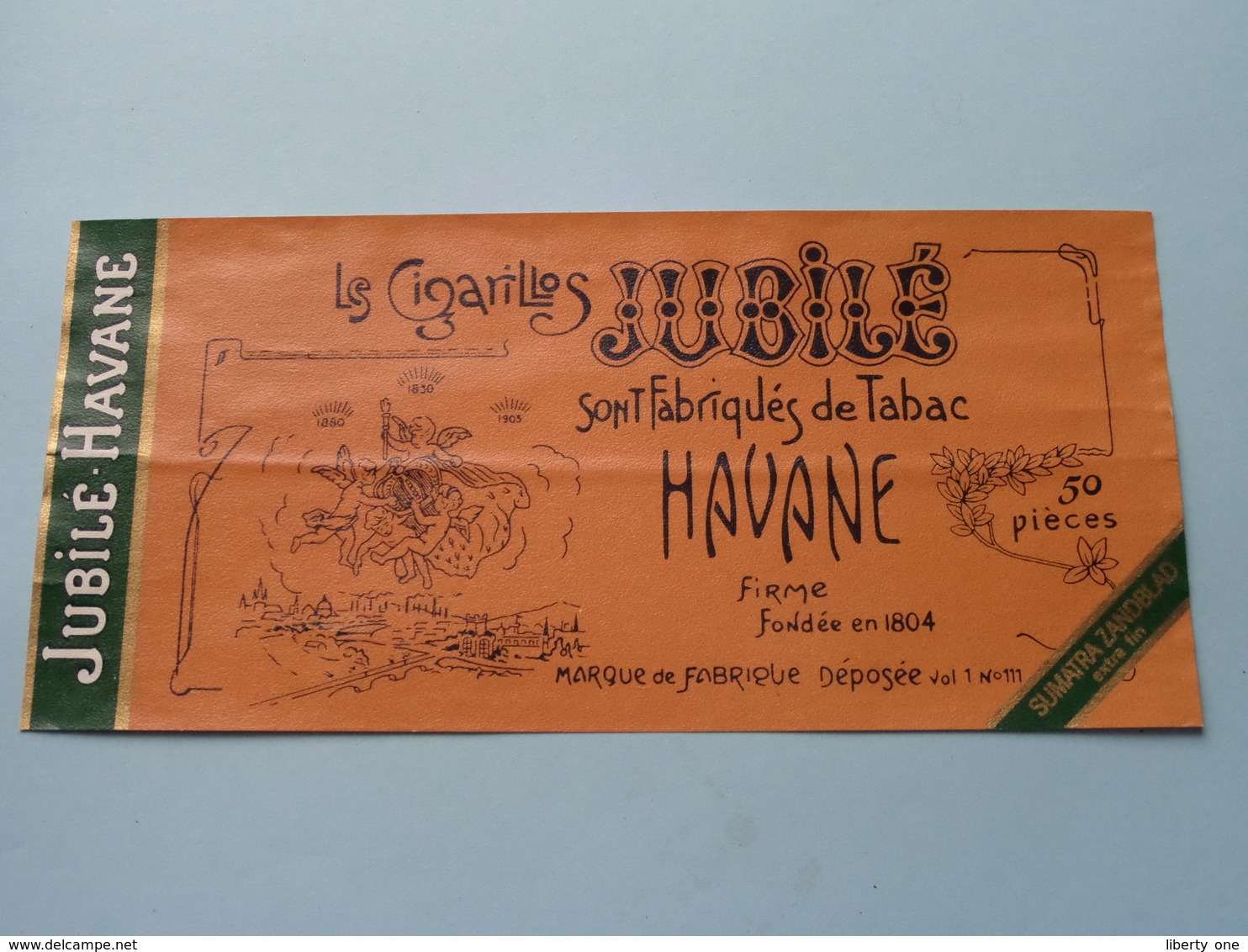 Le Cigarillos Jubilé - Havane ( Sumatra Zandblad ) ( Formaat =  +/- 19 X 9 Cm.) ! - Bagues De Cigares