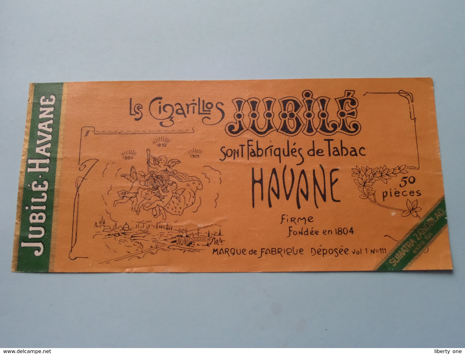 Le Cigarillos Jubilé - Havane ( Sumatra Zandblad ) ( Formaat =  +/- 19 X 9 Cm.) ! - Bagues De Cigares