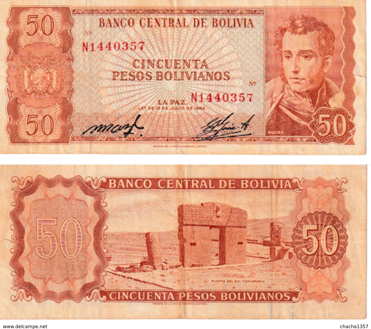 Bolivie 50 Bolivanos - Bolivie