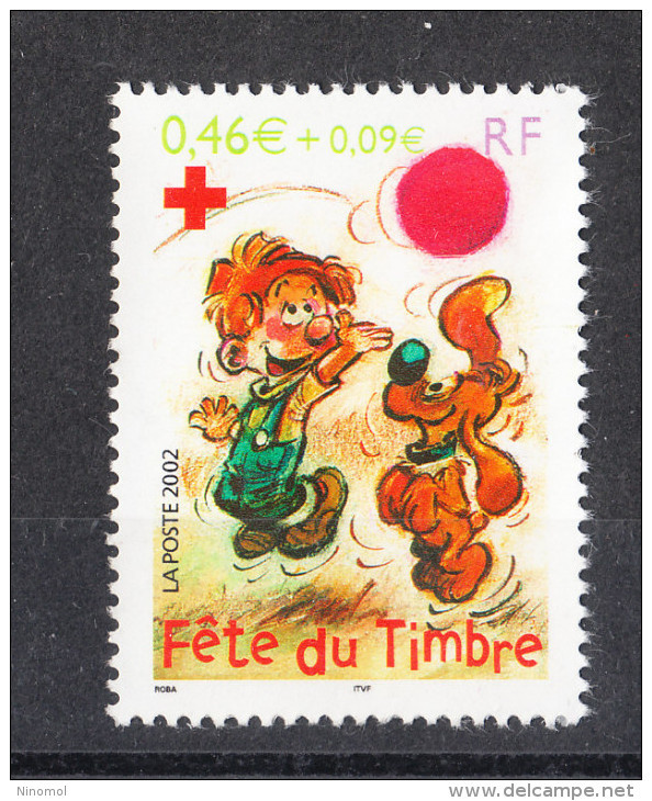 Francia    -    2002.  For  Red Cross. Boule & Bill, Cartoon Characters. Day Of Philately. - Croce Rossa
