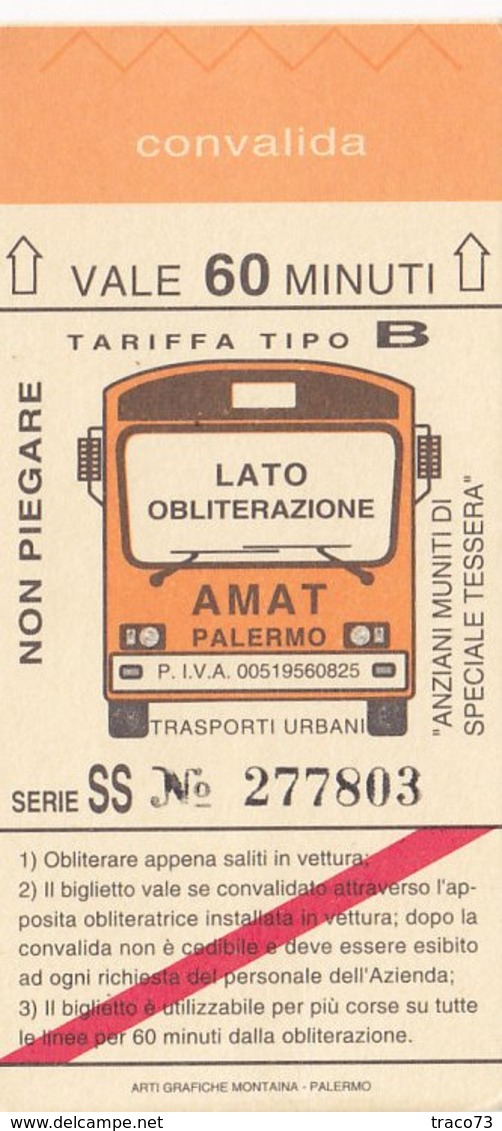 PALERMO / Servizio Urbano _ Biglietto-Tiket - Europa
